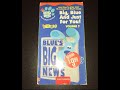 Closing To Blue S Clues Big Blue And Just For You Volume 7 2002 VHS