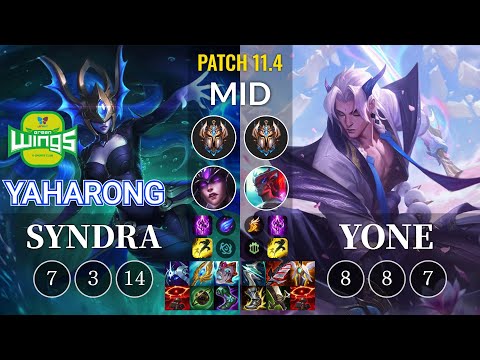 JAG Yaharong Syndra vs Yone Mid - KR Patch 11.4