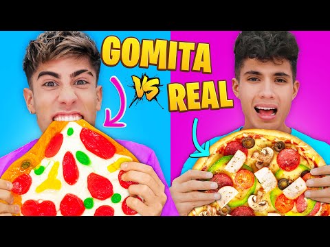 GIANT GUMMY vs REAL FOOD !! 🍕 🍭