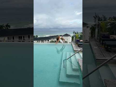 DIVING into the Rooftop Infinity Pool in Jamaica at Breathless #shorts