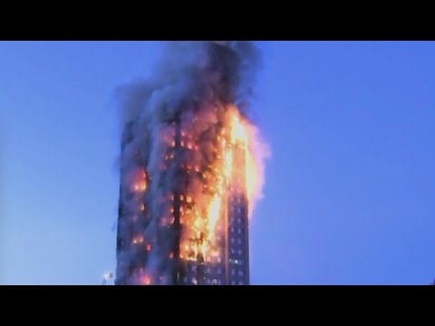 London Apartment Building Smoldering After Fire