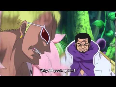 Fujitora saves Trafalgar Law from Doflamingo