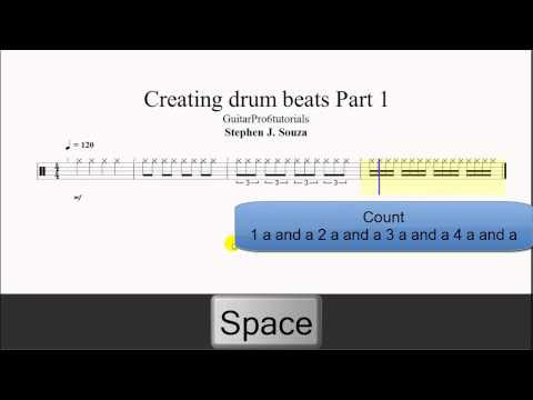 Guitar Pro 6 tutorial - Creating drum beats Part 1