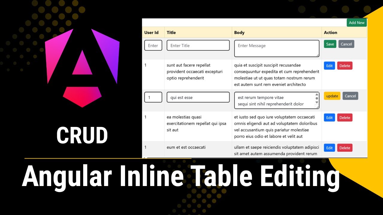 Inline Table Editing In Angular | Angular CRUD with Table