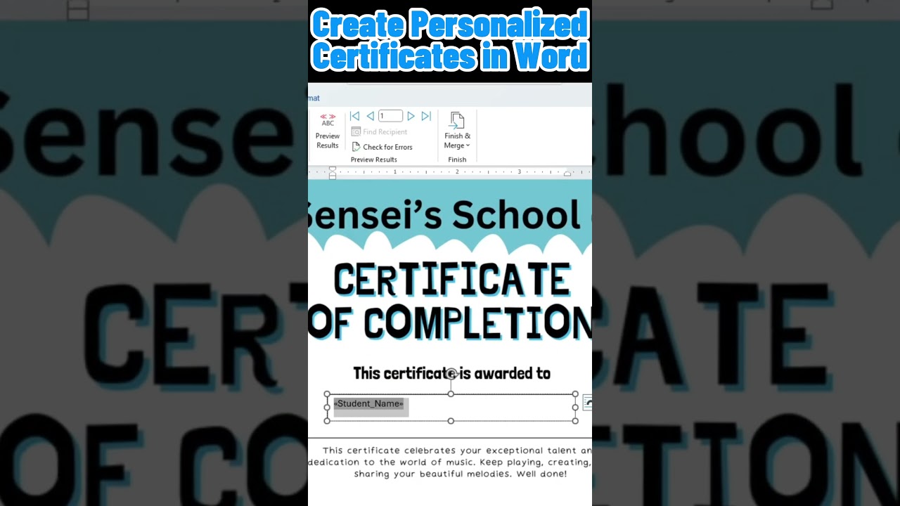 Create Personalized Certificates in Word #shorts
