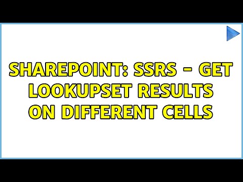 Sharepoint: SSRS - Get LookupSet results on different cells (2 Solutions!!)