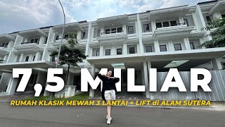 Rp 7.5M | Winona Alam Sutera 3 Lantai Ada Lift dan Full Marmer