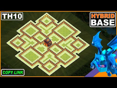 Ultimate Town Hall 10 Hybrid Base Layout for Clash of Clans! 🏰 (TH10 Base Link Included)