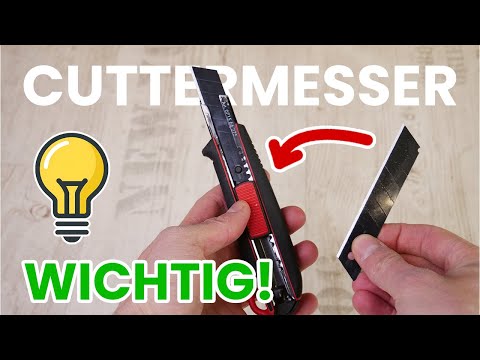 Part of a video titled Cuttermesser Klinge wechseln und Cutter abbrechen | Anleitung