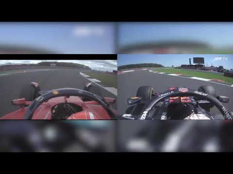 Racing Hamilton through Copse - Leclerc (2022) and Verstappen (2021) side by side comparison