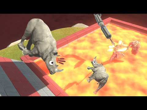 Jump Over the Lava Pool Challenge - Animal Revolt Battle Simulator
