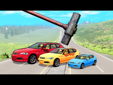 Big & Small Cars vs Giant Hammer ✅ BeamNG.Drive | GipsoCartoon