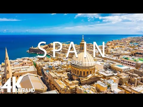 FLYING OVER SPAIN (4K UHD)- Amazing Beautiful Nature Scenery with Relaxing Music - 4K VIDEO ULTRA HD