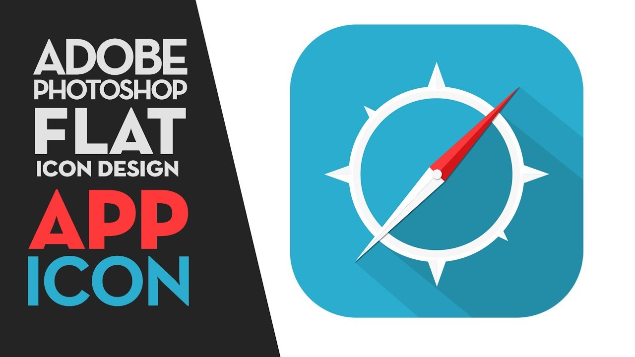 Flat Compass Icon Design in Adobe illustrator CC