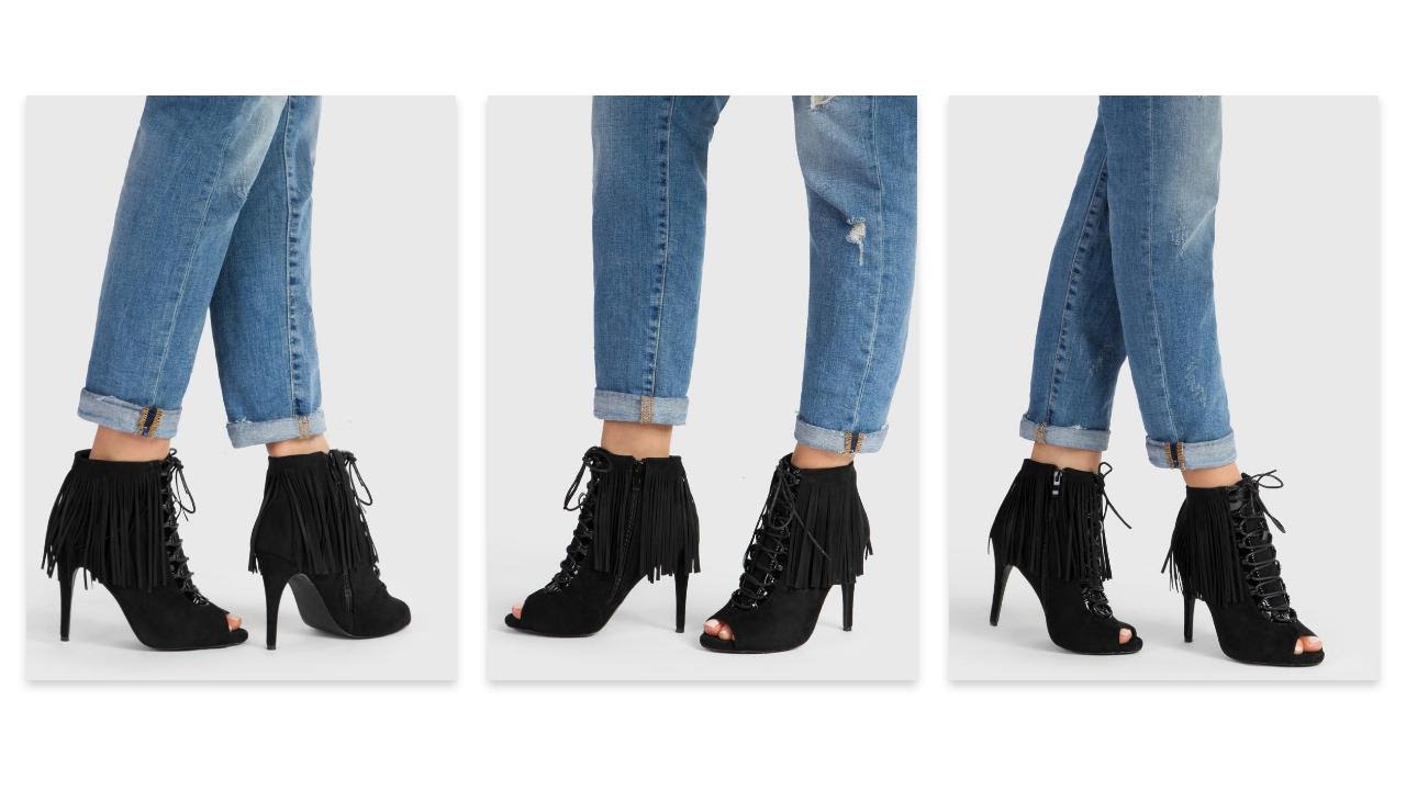 Czarne botki z odkrytymi palcami Jessica - DeeZee.pl