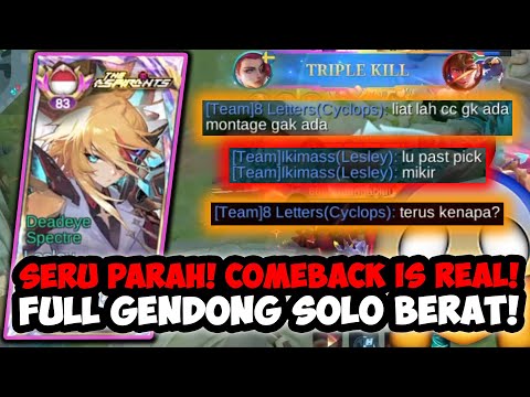 MATCH SERU PARAH! MASIH BISA COMEBACK? LESLEY FIGHTER BROKEN PARAH! | Build Top Global Lesley - MLBB