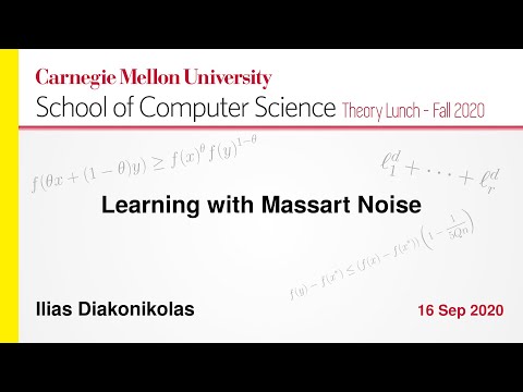 Ilias Diakonikolas on Learning with Massart Noise
