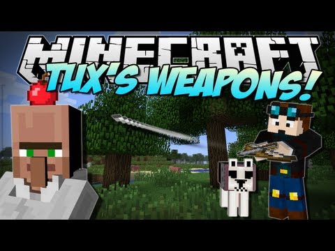 DanTDM - Minecraft | TUX'S WEAPONS! (Flame Guns, Crossbows & More!) | Mod Showcase [1.6.2]