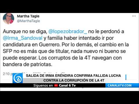 Salida de Irma Eréndira confirma fallida lucha contra la corrupción de la 4T