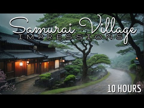 ⚠️SAMURAI VILLAGE IMPRESSIONS - 10 HOURS - HANS ZIMMER - JAPANESE MUSIC RAIN MEDITATION - ASMR - 4K
