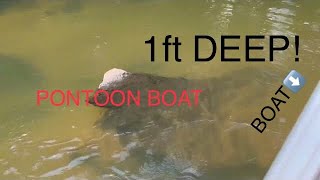 Taking A Pontoon Boat In A Dangerous Shallow Water Creek!(scary)