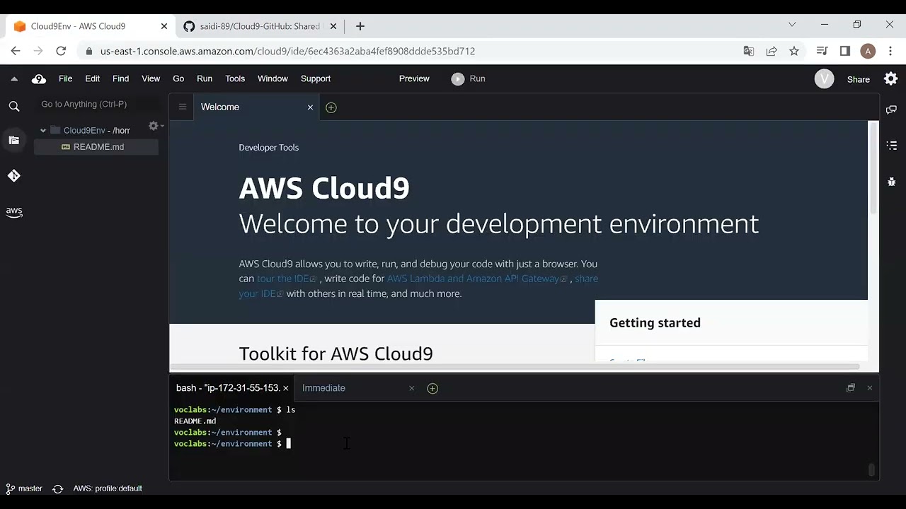 Clone GitHub Repository over Cloud9