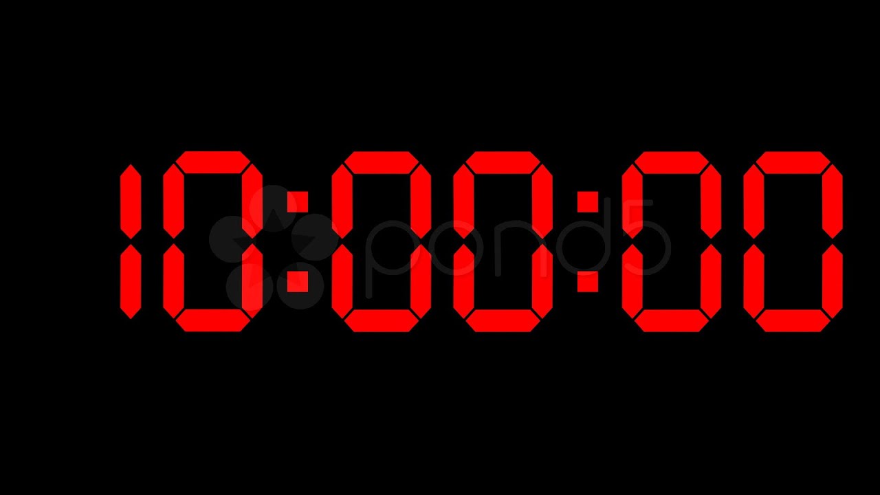Countdown Clock Red Led. Stock Footage