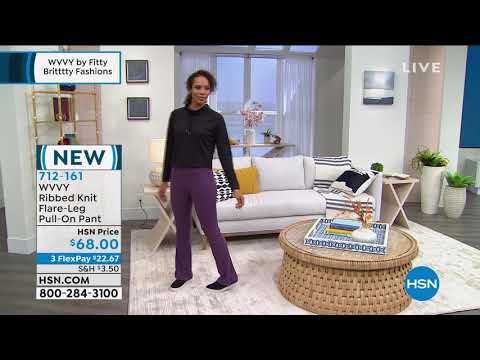 WVVY Ribbed Knit FlareLeg PullOn Pant