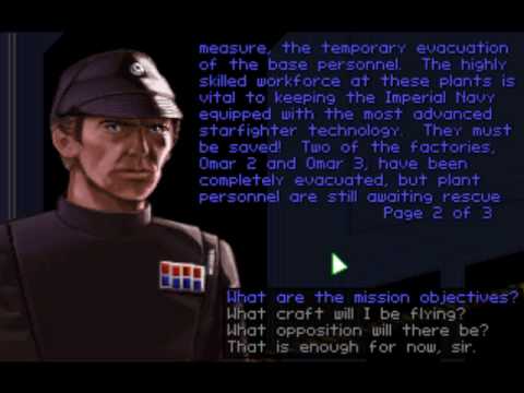 Tie Fighter Collector's Edition B8M1 briefing