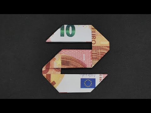 Geldschein falten Zahl 2 Zwei - Geldgeschenk zum Geburtstag