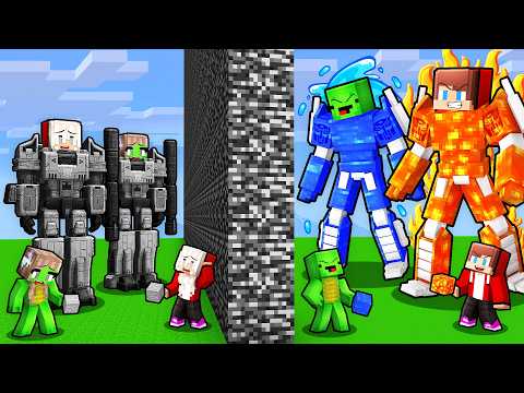 Mikey and JJ vs Families Cheated With //ELEMENTAL in Transformer Battle in Minecraft! (Maizen)