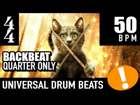 Play Too! 4/4 Backbeat - Quarter Only [50 BPM] Universal Drum Beat Backing Track