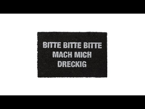 Fußmatte Kokos "Bitte mach mich dreckig" Schwarz - Weiß - Naturfaser - Kunststoff - 60 x 2 x 40 cm