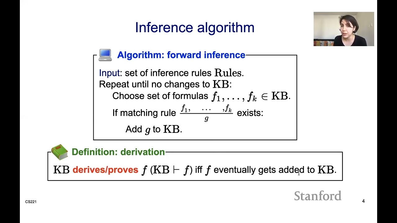 Logic 4 - Inference Rules | Stanford CS221: AI (Autumn 2021)