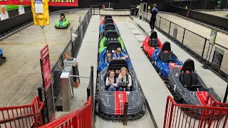 Grandma, granddaughter Go-karts Amazing Pizza Machine