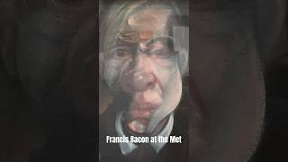 The lifesize head of Francis Bacon emerges from a deep abyss of black paint at the Met in NYC