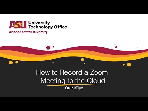 How to Record a Zoom Meeting to the Cloud