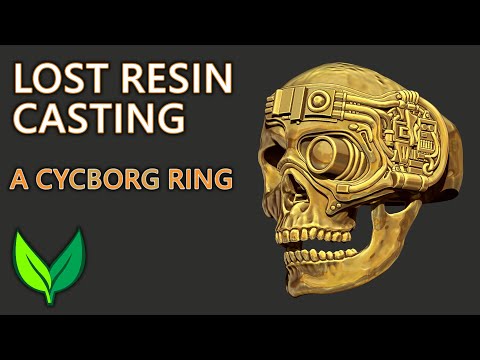 Making a Cyborg Ring with Lost Resin Metal Casting at home - by VOGMAN