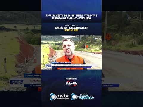 Asfaltamento da SC-281 entre Atalanta e Ituporanga está 90% concluído