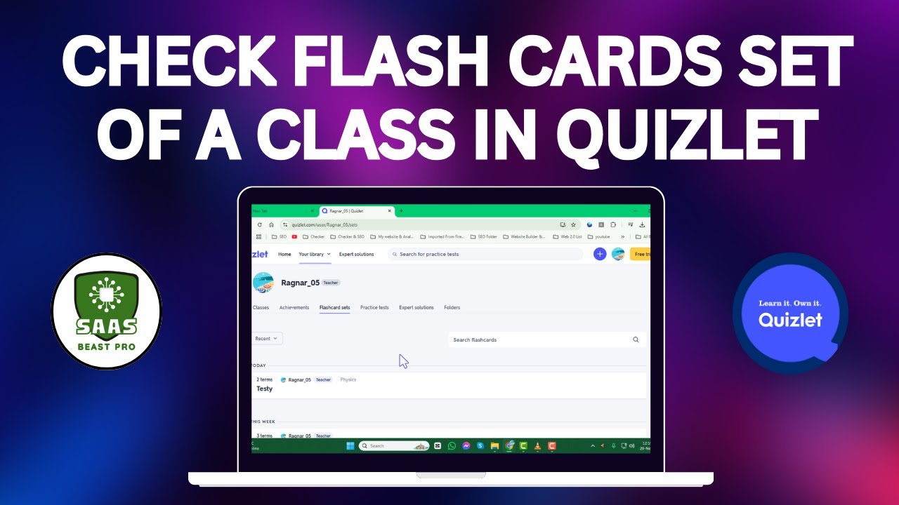 How to Check Flash Cards Set of a Class in Quizlet