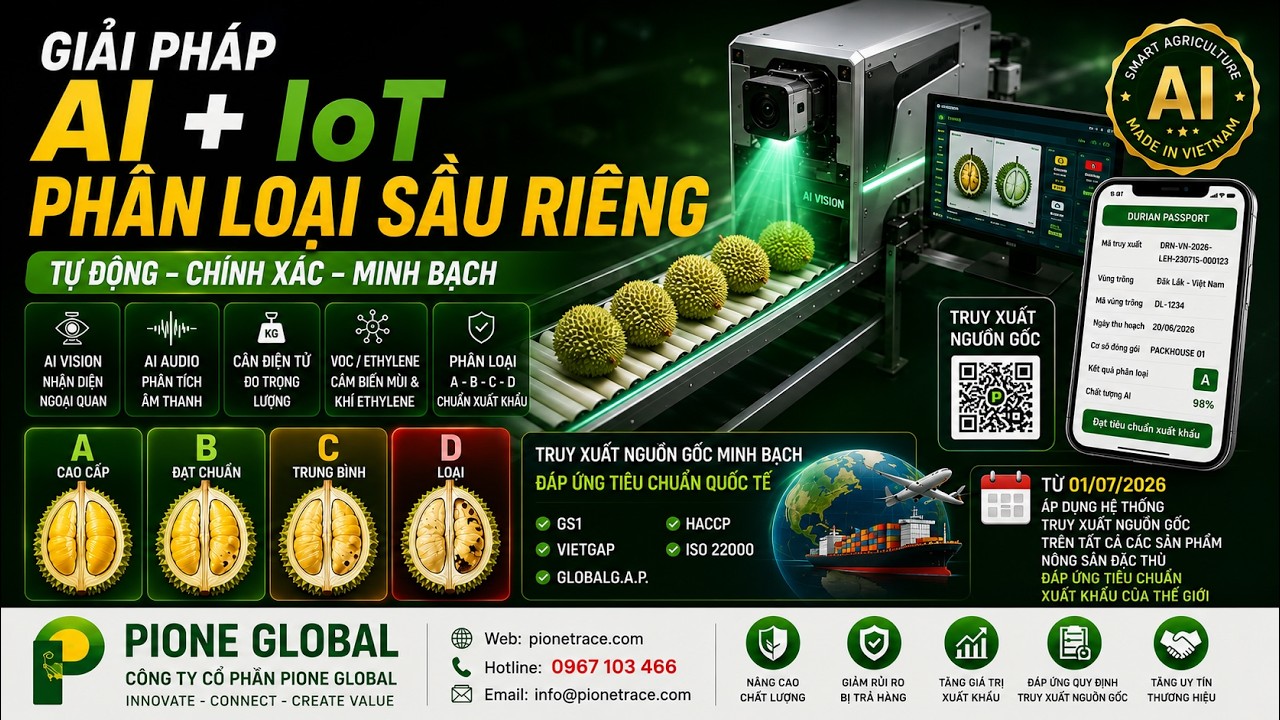 Demo of AI durian grading A-B-C-D and traceability system