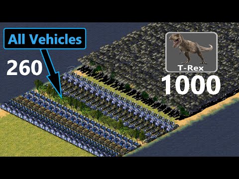 All vehicles vs T-Rex - Red Alert 2