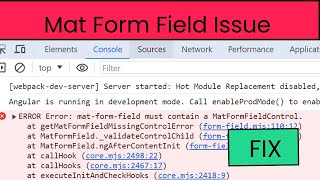 ERROR Error: mat-form-field must contain a MatFormFieldControl (✅Resolved)