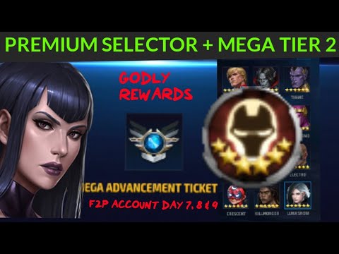 PREMIUM CHARACTER SELECTOR, MEGA T2 TICKET & MORE (F2P ACCOUNT DAY 7, 8 AND 9) - Marvel Future Fight