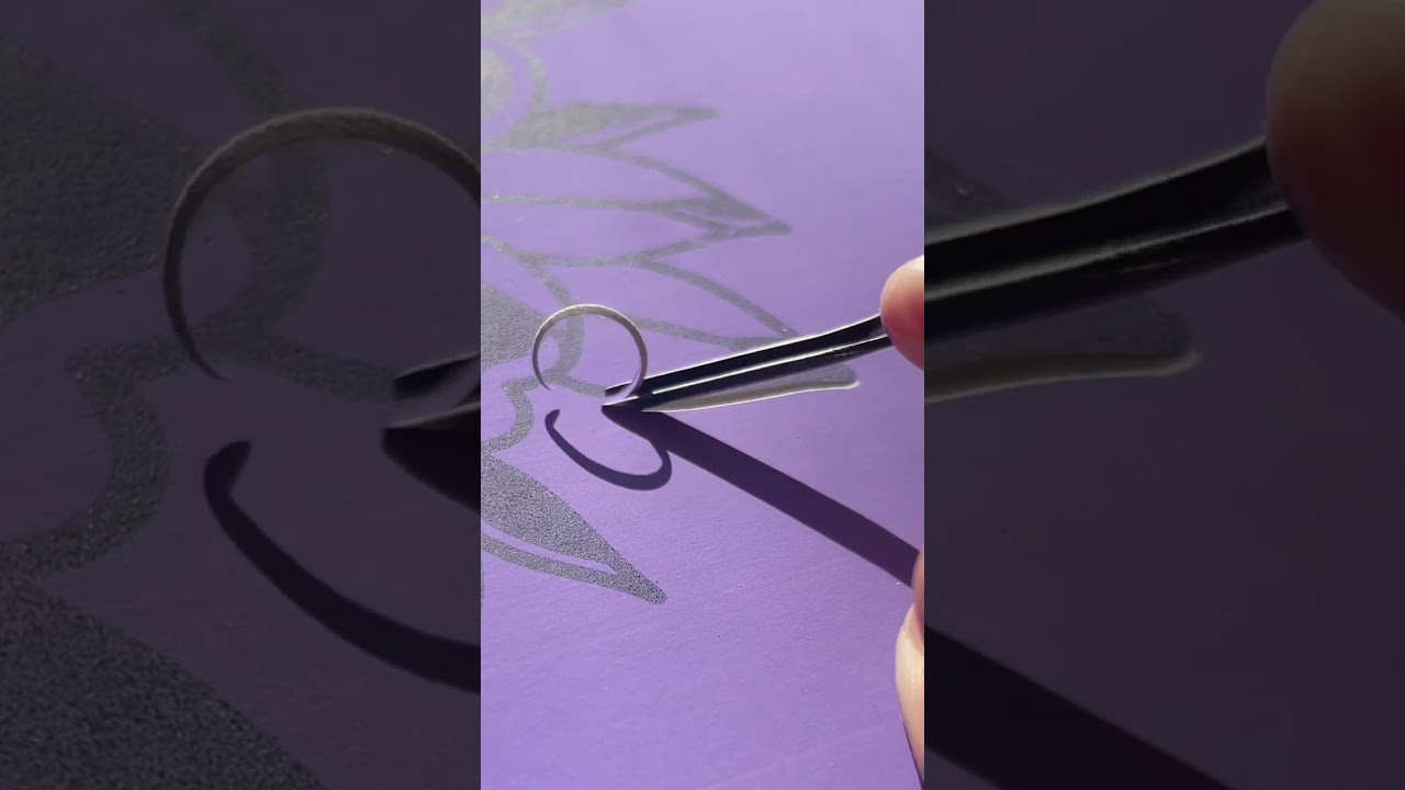 Starting a NEW linocut print! 💜 #satisfying #artist #linocut #carving #printmaking #calming