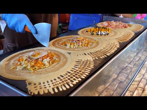 Thailand crepes with various toppings / 태국 크레페 / Thai street food