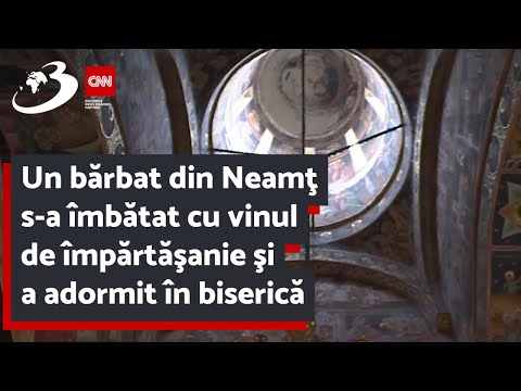 Un bărbat din Neamţ s-a îmbătat cu vinul de împărtăşanie şi a adormit în biserică