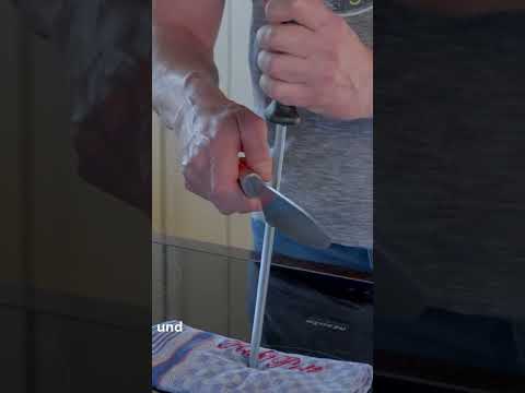 Messer schärfen mit einem WETZSTAHL 🔪 #shorts #küche #messerschärfen #wetzstahl