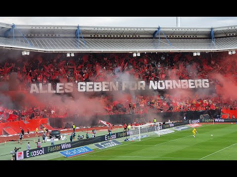 1. FC Nürnberg Fans "Immer wieder FCN" und "Derbysieger" gegen Greuther Fürth 23.07.2022 Glubb