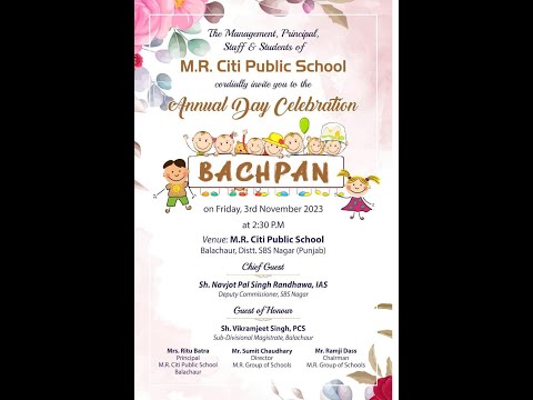 Live Annual Function M.R.Citi Public School Balachaur Distt.SBS Nagar